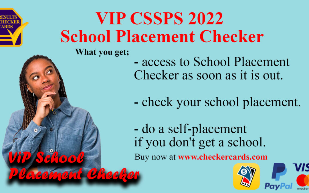 Get VIP CSSPS 2022 School Placement Checker » Checker Cards