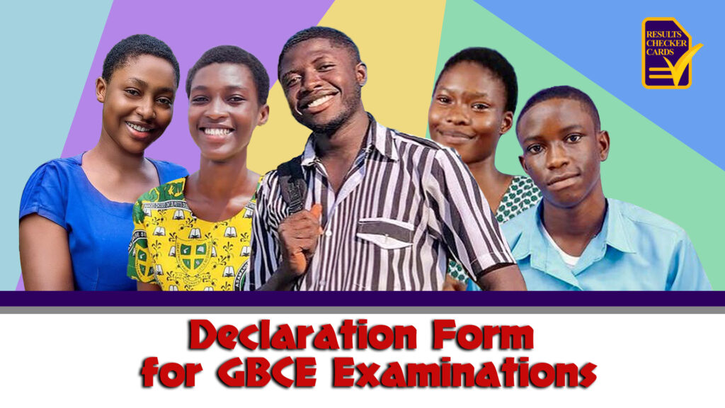 Declaration Form for GBCE Examinations