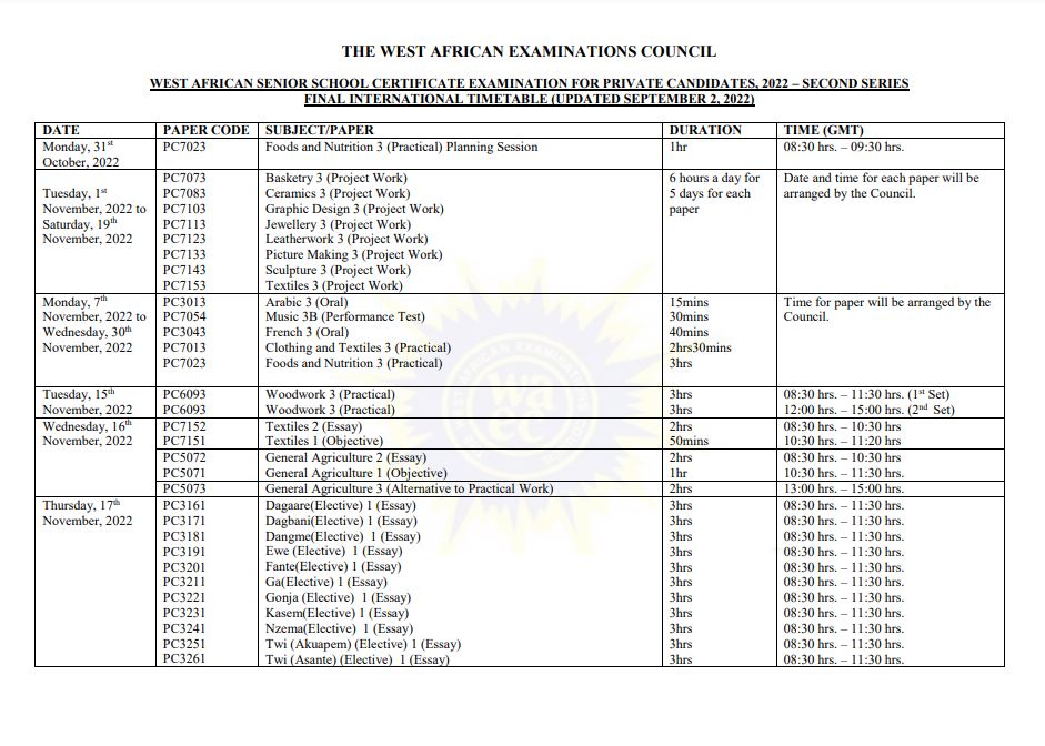 NovDec 2022 timetable